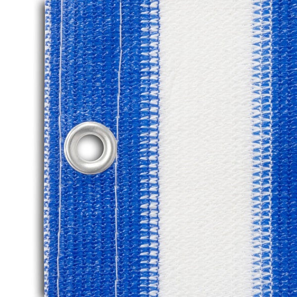 FLOORDIREKT Balkonsichtschutz - Blau-Weiß gestreift - Witterungsbeständig - 90 x 500 cm