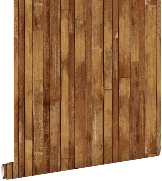 ESTAhome Tapete Holz-Optik Orangebraun - 53 cm x 10.05 m - 138811