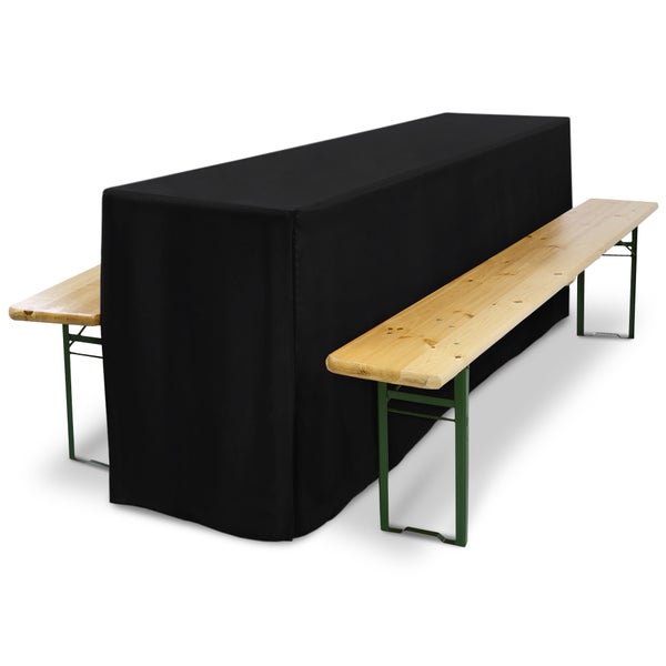 Bierzeltgarnitur mit schwarzer Tischhusse