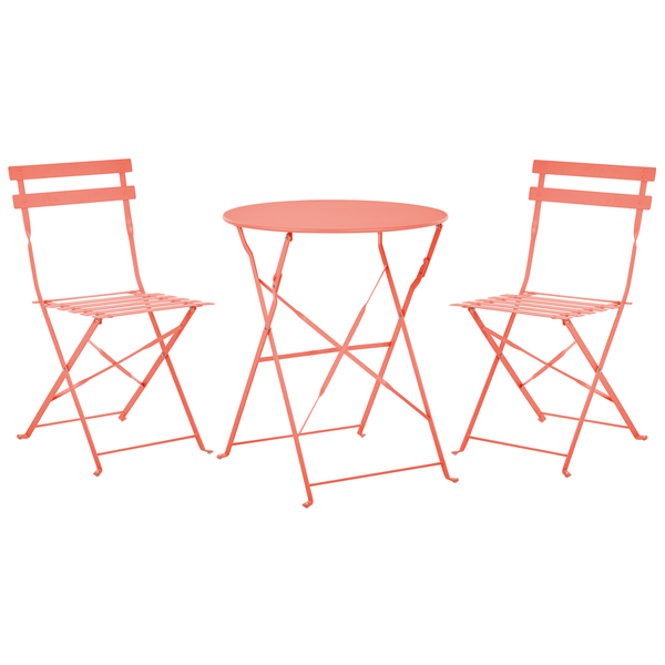 Bistro Set klappbar FIORI Metall Korallenrot