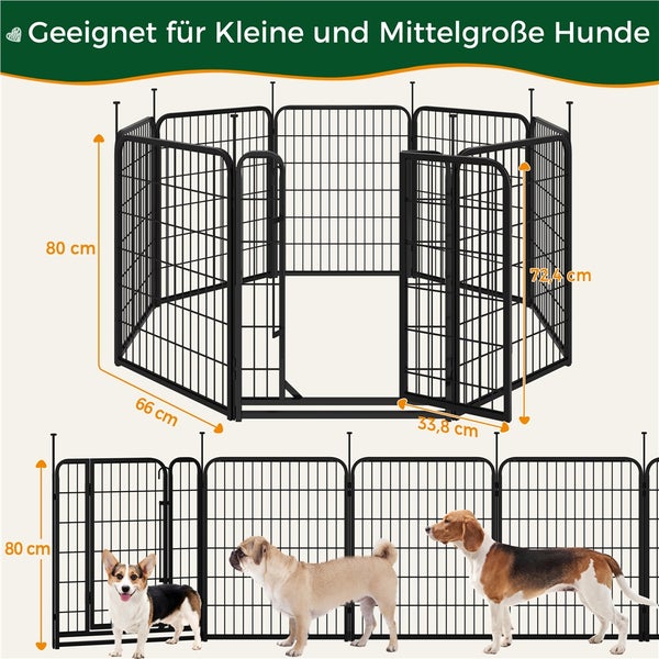 Abmessungen eines Hundeauslaufs für kleine und mittelgroße Hunde