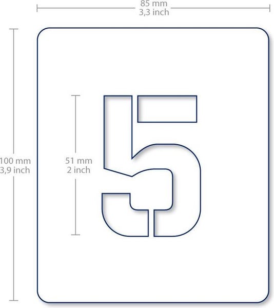 QBIX Zahlenschablonen Set - 10 x 8,5 cm - Zahlen & Symbole - Zahlen sind 5 cm hoch