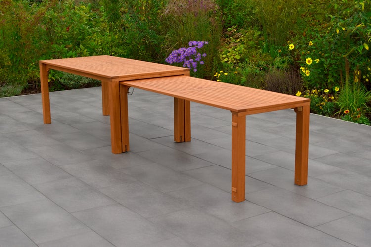 Gartentisch, Flex Ausziehtisch 185/362,5 x 90/73,5 cm, Eukalyptus