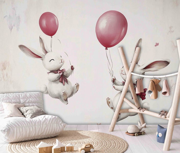 Fototapete Kinderzimmer Kaninchen Tiere Vlies Tapete Kinder 350x250 cm