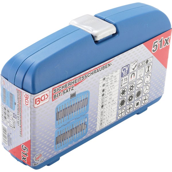 51-teiliges Schraubenbitset im blauen Kunststoffkoffer