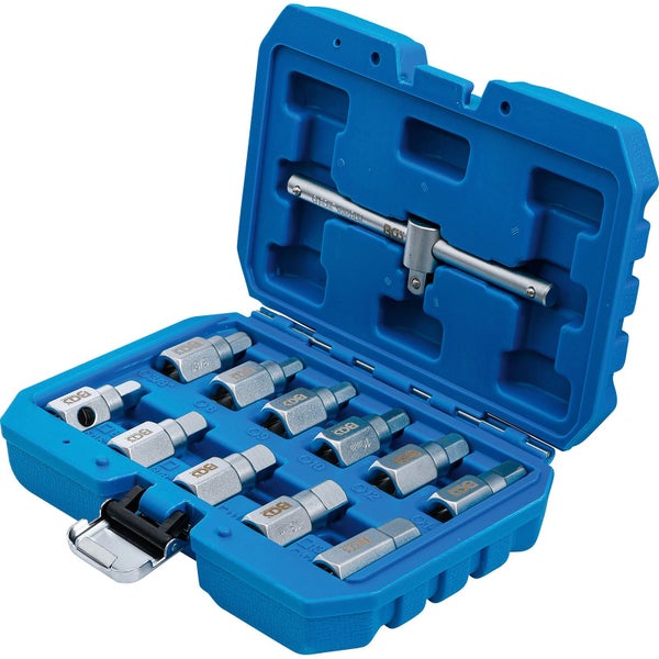 Steckschlüsseleinsatz Set in blauem Koffer mit T-Griff