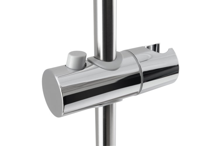 Calmwaters® Brausestange in Chrom, 60 cm Länge, mit Gleiter, 18 mm, Kleben oder Bohren, aus Metall, Wandstange mit Befestigungsmaterial, 22AG6205