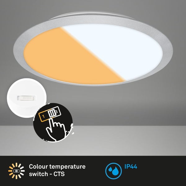 CTS LED Deckenleuchte,chrom-matt,IP44,1xLED/21W
