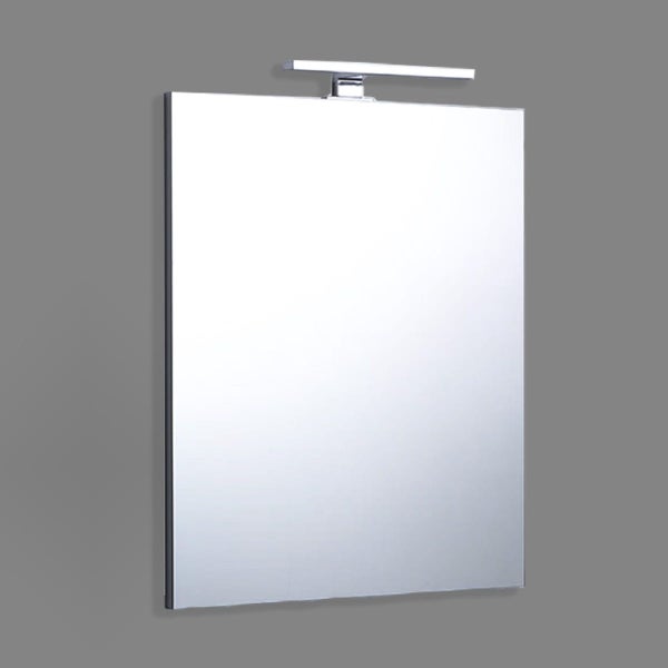 Badezimmerspiegel 60x80 reversibel mit verchromter Lampe 20cm