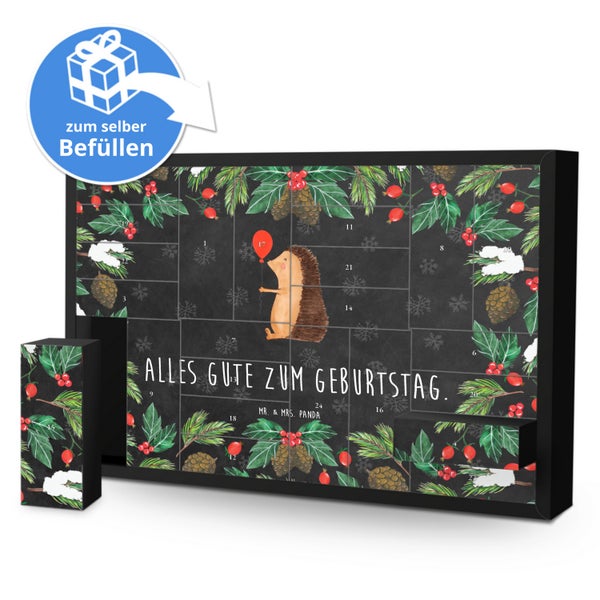 Mr. & Mrs. Panda Befüllbarer Adventskalender Igel Luftballon - Schwarz