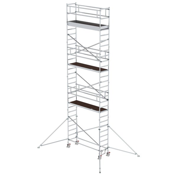 MUNK Aluminium-Rollgerüst mit Ausleger 2,45x0,75m Plattform 9,55m AH