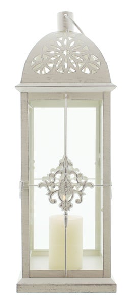FRANK FLECHTWAREN | Laterne Barock, METALL, GLAS, 14 x 14 x 39 cm, ohne Kerze