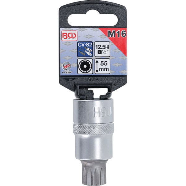 BGS Technic M16 Vielzahn-Einsatz mit 12,5 Millimeter Antrieb