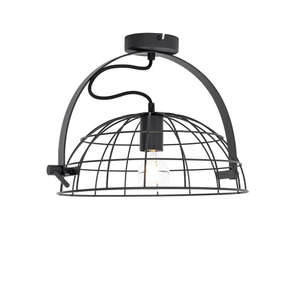 Deckenleuchte aus Metall mit Drahtschirm