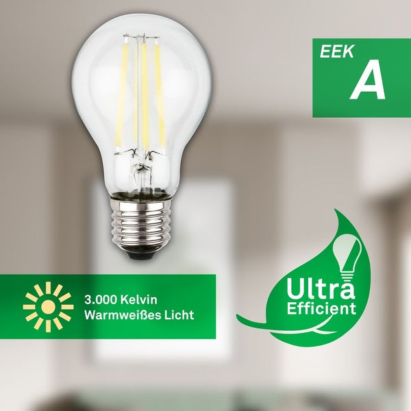 2er Set LED Leuchtmittel E27 LED Lampe A60 Warmweiß Effizienzklasse A