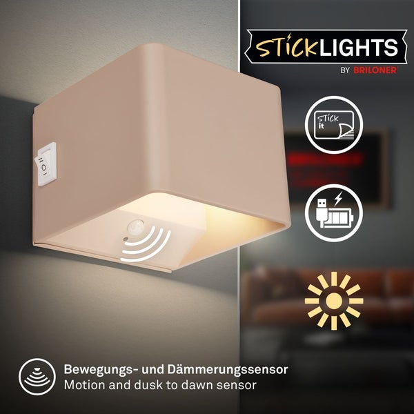 LED Wandleuchte Wandlampe ohne Stromanschluss Bewegungsmelder Akku ohne Bohren