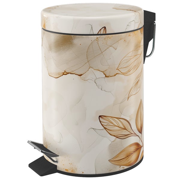 Treteimer mit floralem Muster für Bad und WC