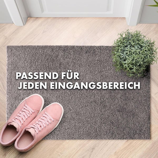 FLOORDIREKT Fußmatte Domenico - stilvolle & praktische Schmutzfangmatte - Beige-Grau - 50 x 80 cm
