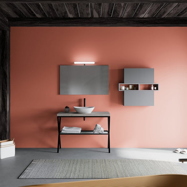 Badmöbel-Set mit Metall-Fußgestell in 100 cm | Lagos
