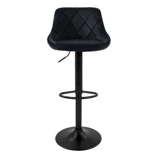 ML-Design Barhocker 4er Set, Bezug aus Samt, Schwarz, Gepolsterter Barstuhl mit Rückenlehne und Fußstütze, Tresenhocker höhenverstellbar 62-82 cm, 360° drehbar, Bistrohocker Hocker Drehstuhl Barstühle