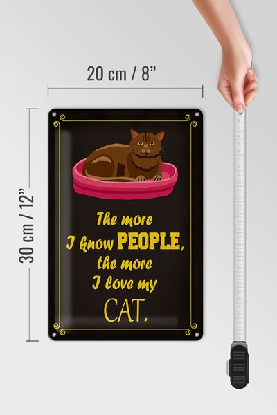 Blechschild Spruch 20x30cm Katze  i love my CAT Geschenk