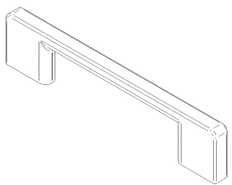 Moderner Möbelgriff aus Metall in geradlinigem Design für Schränke und Schubladen