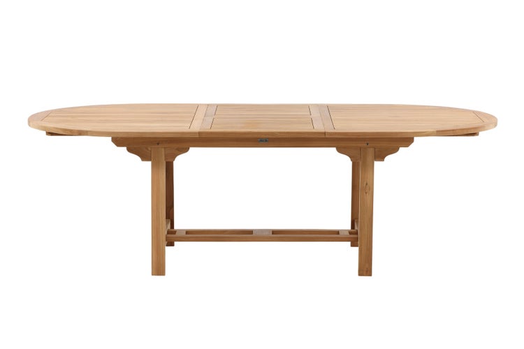 Ausziehbarer Gartentisch mit Dekorationsartikeln