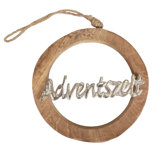 Dekorativer Adventskranz aus Holz mit Aufhängung