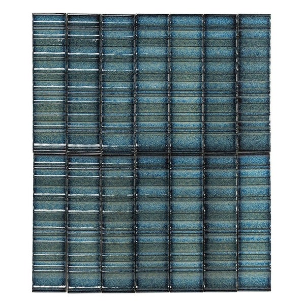 Wandfliesen Mosaik in glänzender Optik mit rechteckiger Struktur als Verlegemuster