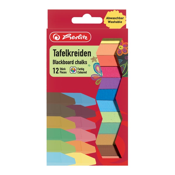 Herlitz Tafelkreide 12er Set farbig
