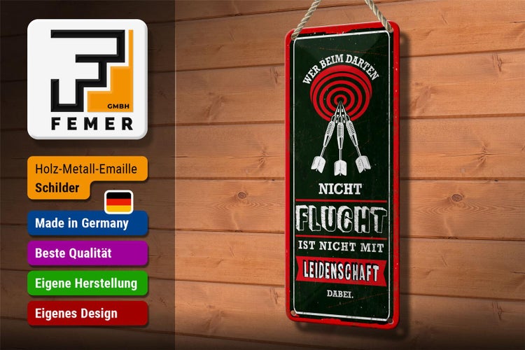 Blechschild Spruch 10x27 cm Wer beim Daten nicht flucht Dekoration