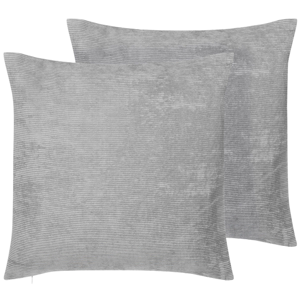 Dekokissen 2er Set NOLANA 45 x 45 cm Grau Ohne Muster
