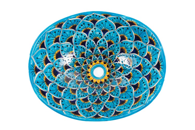 Keramikwaschbecken mit floralem Muster für Badezimmer