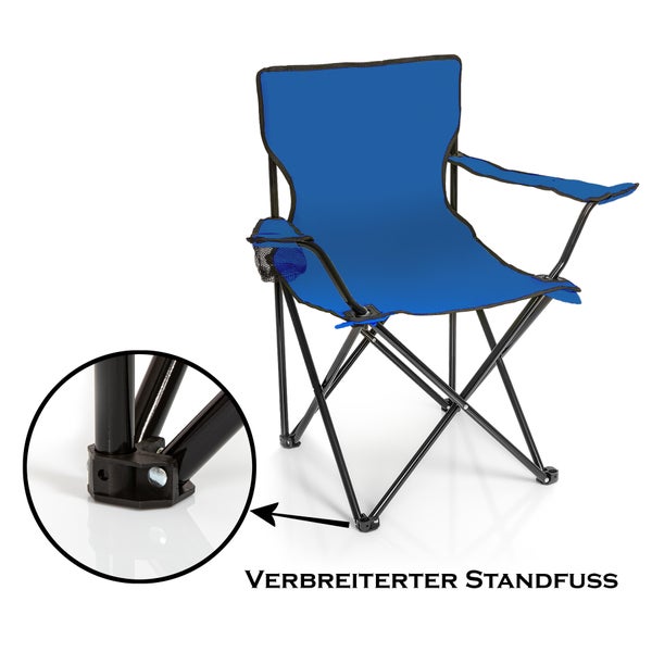 BigDean Faltstuhl BLAU Campingstuhl Anglerstuhl mit Getränkehalter & Tragetasche - Anglersessel klappbar - Klappstuhl Gartenstuhl Faltstuhl Relaxsessel Angelsessel faltbar