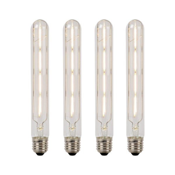 LED Lampe, E27 Kolbenform, klar -Vintage, 600 Lumen, dimmbar 4er-Pack