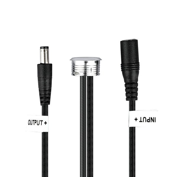 LED-Einbaustrahler mit Kabel und Steckverbindern für Eingang und Ausgang