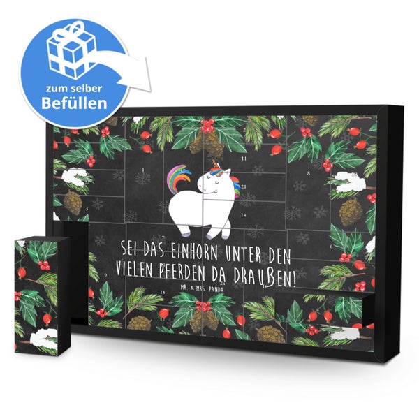 Mr. & Mrs. Panda Befüllbarer Adventskalender Einhorn Stolzieren - Schwarz