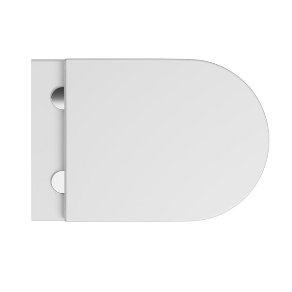 Soho Whirlflush Hänge Wand WC Spülrandlos Toilette Weiß Matt mit WC-Sitz