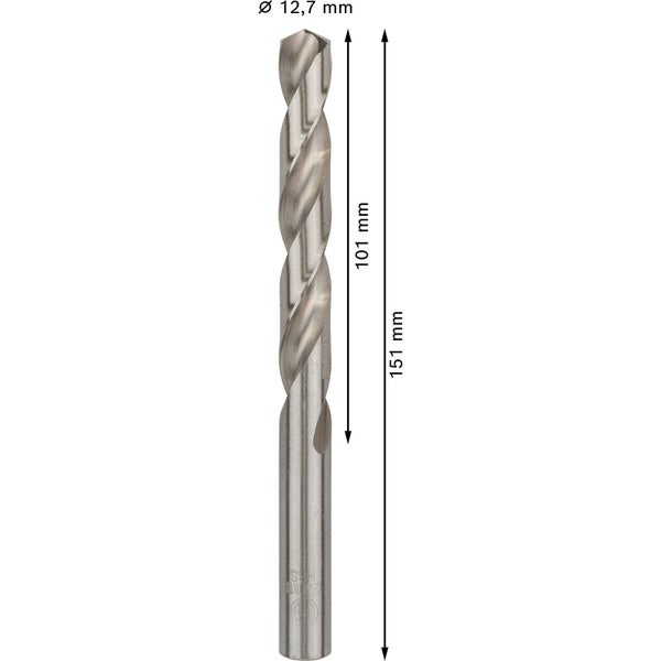 Metallbohrer mit Größenangaben