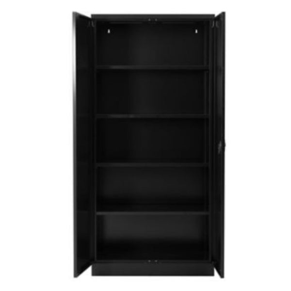 PROREGAL Stahlschrank Bee 10 Fachböden HxBxT 195 x 92 x 42 cm Pulverbeschichtetes Fachbodenmaterial Schwarz & Schwarz