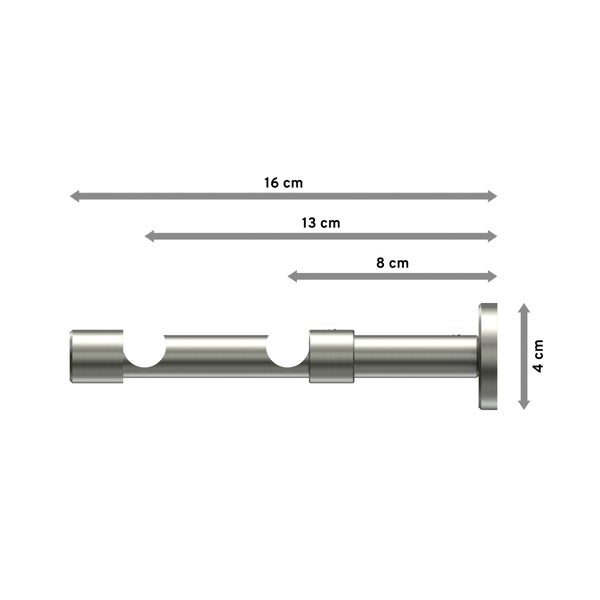 Doppelträger für Gardinenstangen mit Maßangaben