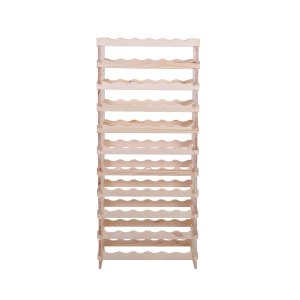 Weinregal VINOTECA FLEX PRO HxBxT 149x65x28cm 66 Flaschen auf 11 Ebenen Massives Kiefernholz Natur unbehandelt