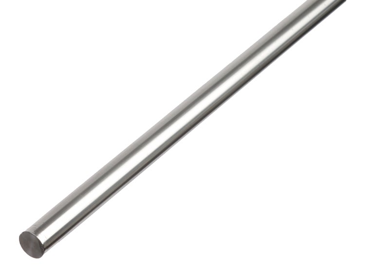 Rundstab aus glänzendem Edelstahl für Handwerk und Metallbau