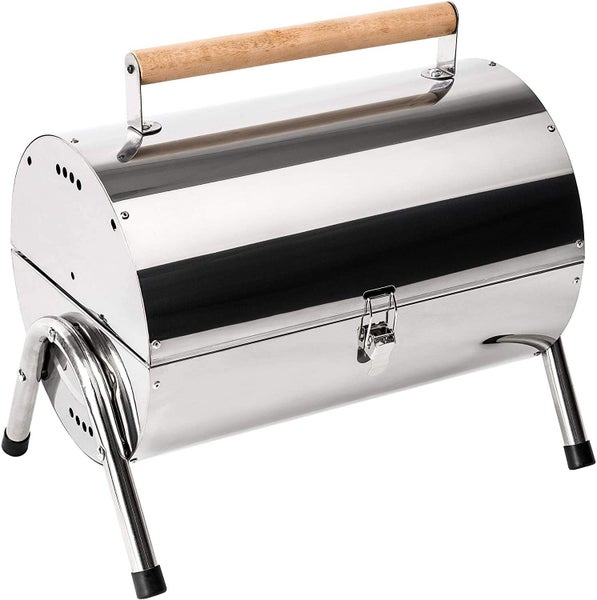 RESCH mobiler Holzkohle Grill klappbar, Edelstahl Tischgrill Holzkohlegrill Campinggrill Grillen