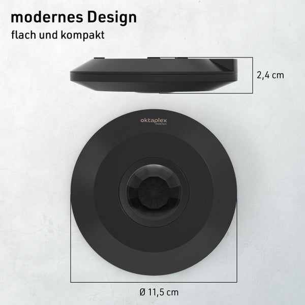 Oktaplex Motion Bewegungsmelder, flaches und kompaktes Design, Durchmesser 11,5 cm