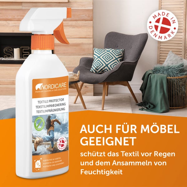 Nordicare Textil Imprägnierspray [500ml] Universal Imprägnierspray Jacke Sneaker Schuhe I Imprägnierung's Spray Regenjacke, Goretex I Textil Schuh wasserdicht imprägnieren