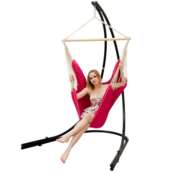 XXL Hängesessel 185x130cm Orchideenfarben + 210cm Gestell
