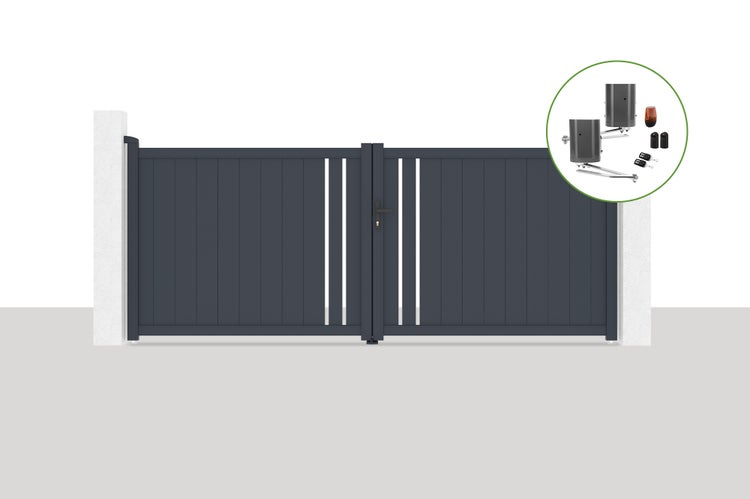 Elektrisches Flügeltor 3,5x1,4m GIONA + BUNKER B500 Motorisierung