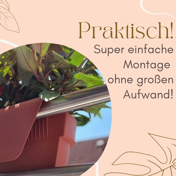 Blumenkasten mit einfacher Montage für Geländer