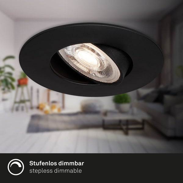 LED Einbauleuchte 4,4 cm IP65 3x 4,9W 480lm schwarz Briloner